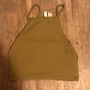 H&M Divided Olive Green Sleeveless Crop Top